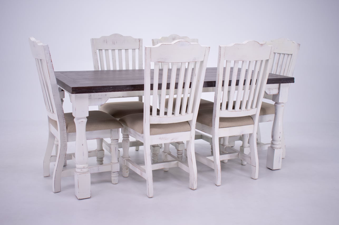 Vintage Martha Martha Sandstone Dining Table & 6 Chairs