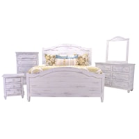 Joanna Queen Bed,Dresser, Mirror & Nightstand
