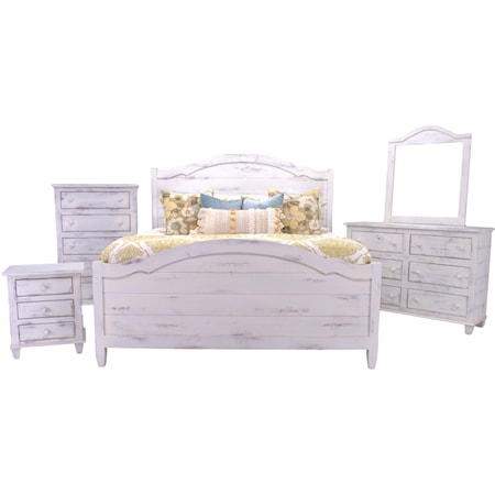 Joanna King Bed, Dresser, Mirror & Nightstand