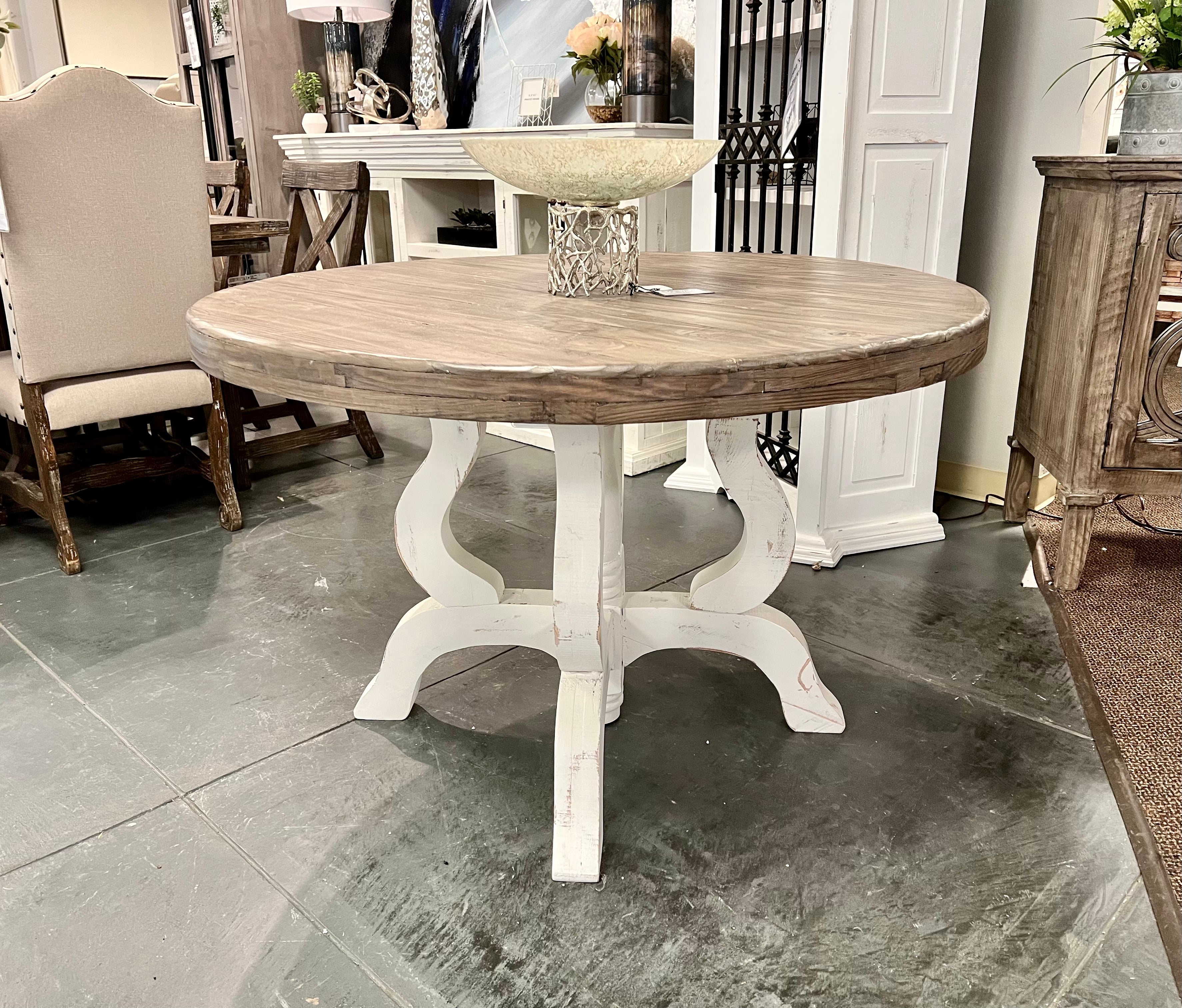 johnson round pedestal dining table