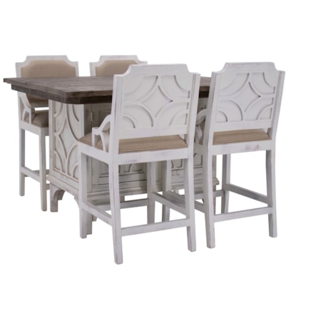 Westgate Pub Table & 4 Barstools