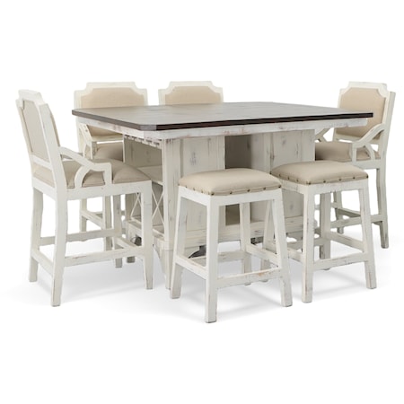 Camry New White with Rodeo 7 Piece Dining Set