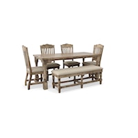 Martha Sandstone 6 Piece Dining Set