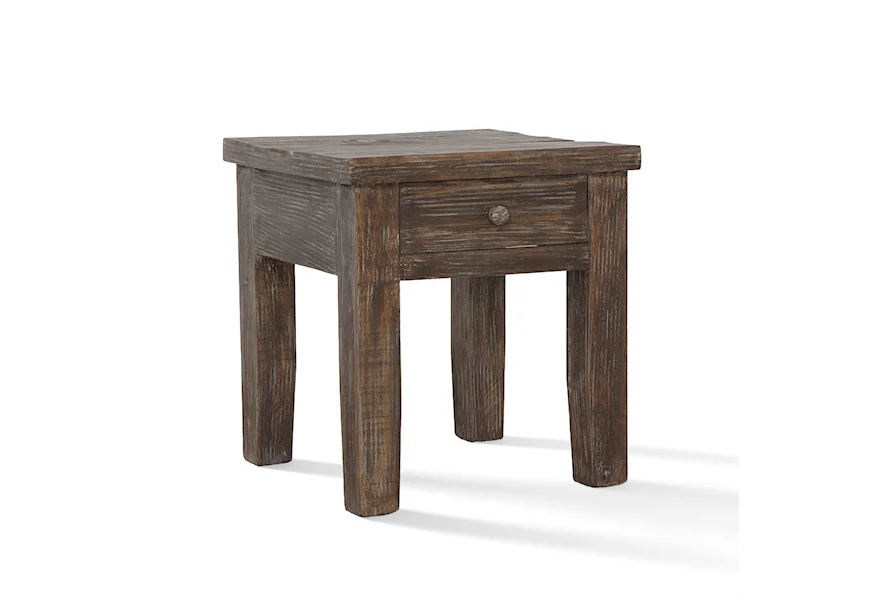 Mike Mike Barnwood End Table by Vintage at Johnson's Furniture
