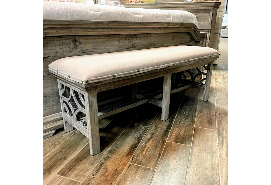Westgate Westgate Padded Bench by Vintage at Johnson's Furniture
