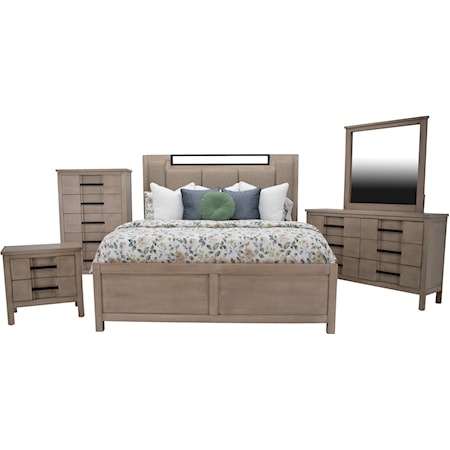 Conway Queen Bed, Dresser, Mirror & Nightstand