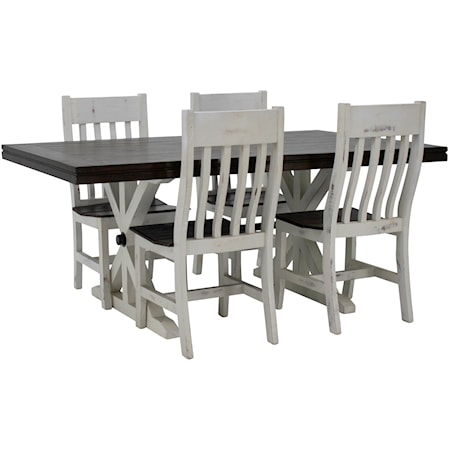 Warehouse Dining Table & 4 Chairs