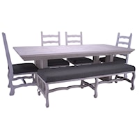 Andie Dining Table, 4 Chairs & Bench