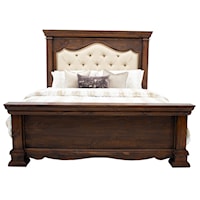Chalet Padded Walnut Queen Bed