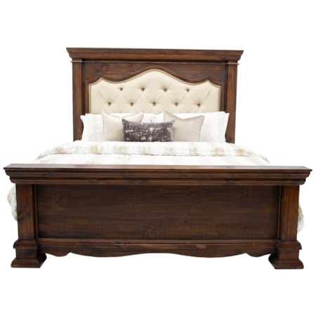 Chalet Padded Walnut Queen Bed