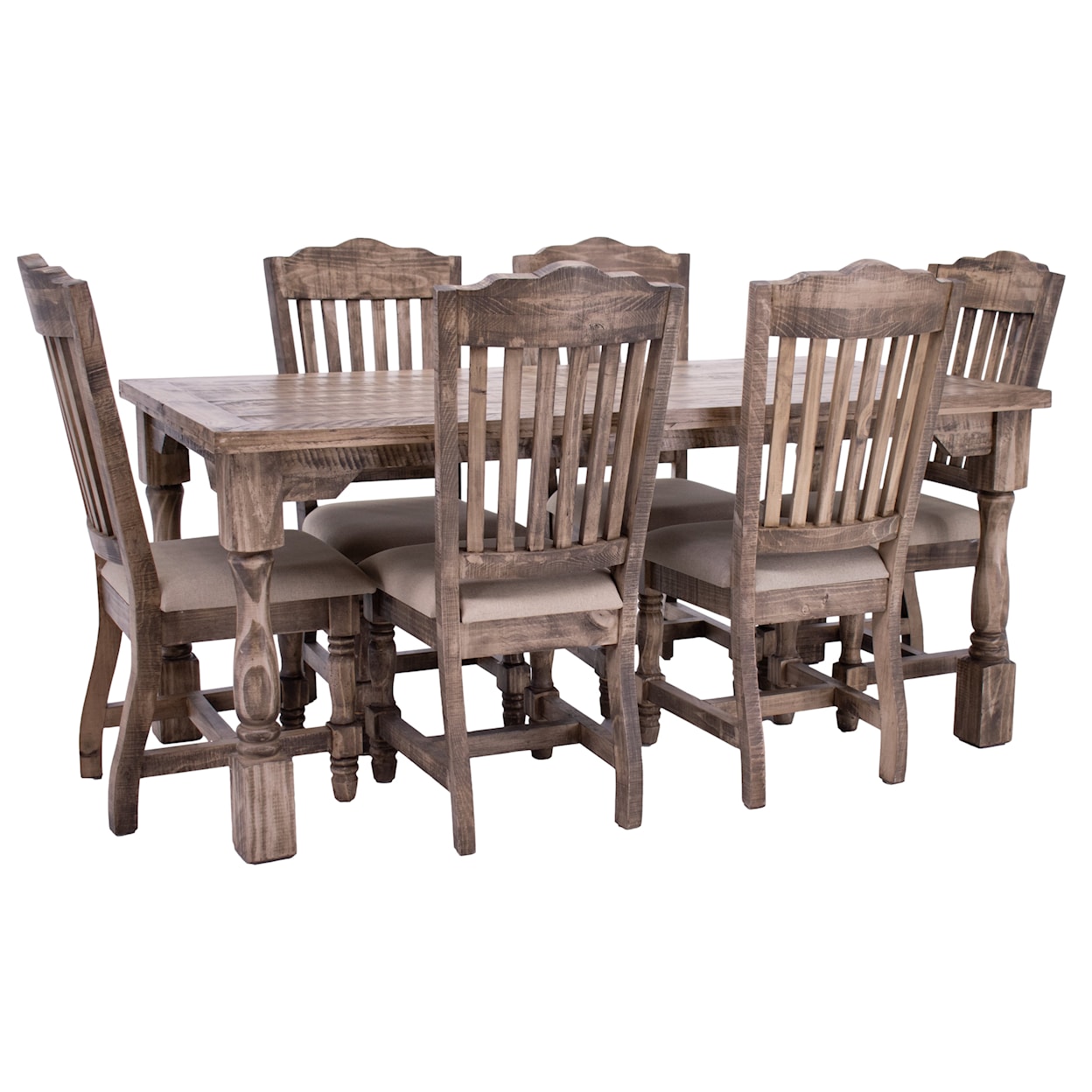 Vintage Martha Martha Sandstone Dining Table & 6 Chairs