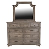 Vintage Charleston Charleston King Dresser Mirror & Nightstand