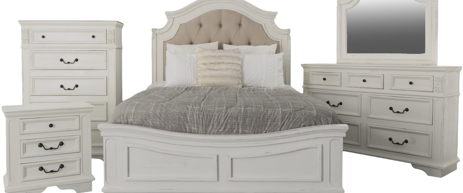 4 Piece Queen Padded Bedroom Set