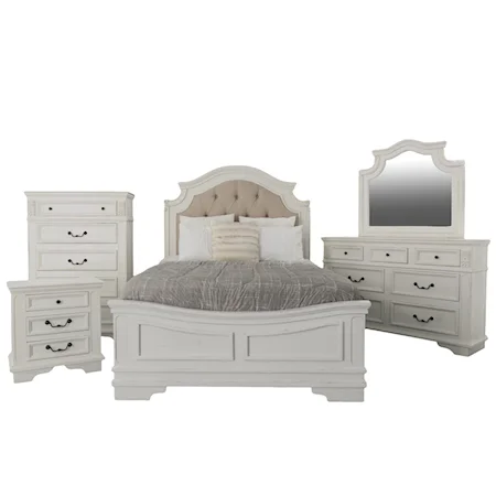 4 Piece Queen Padded Bedroom Set