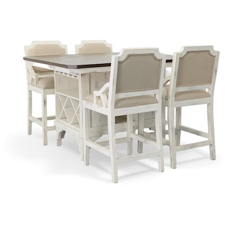 Camry New White with Rodeo 5 Piece Dining Set