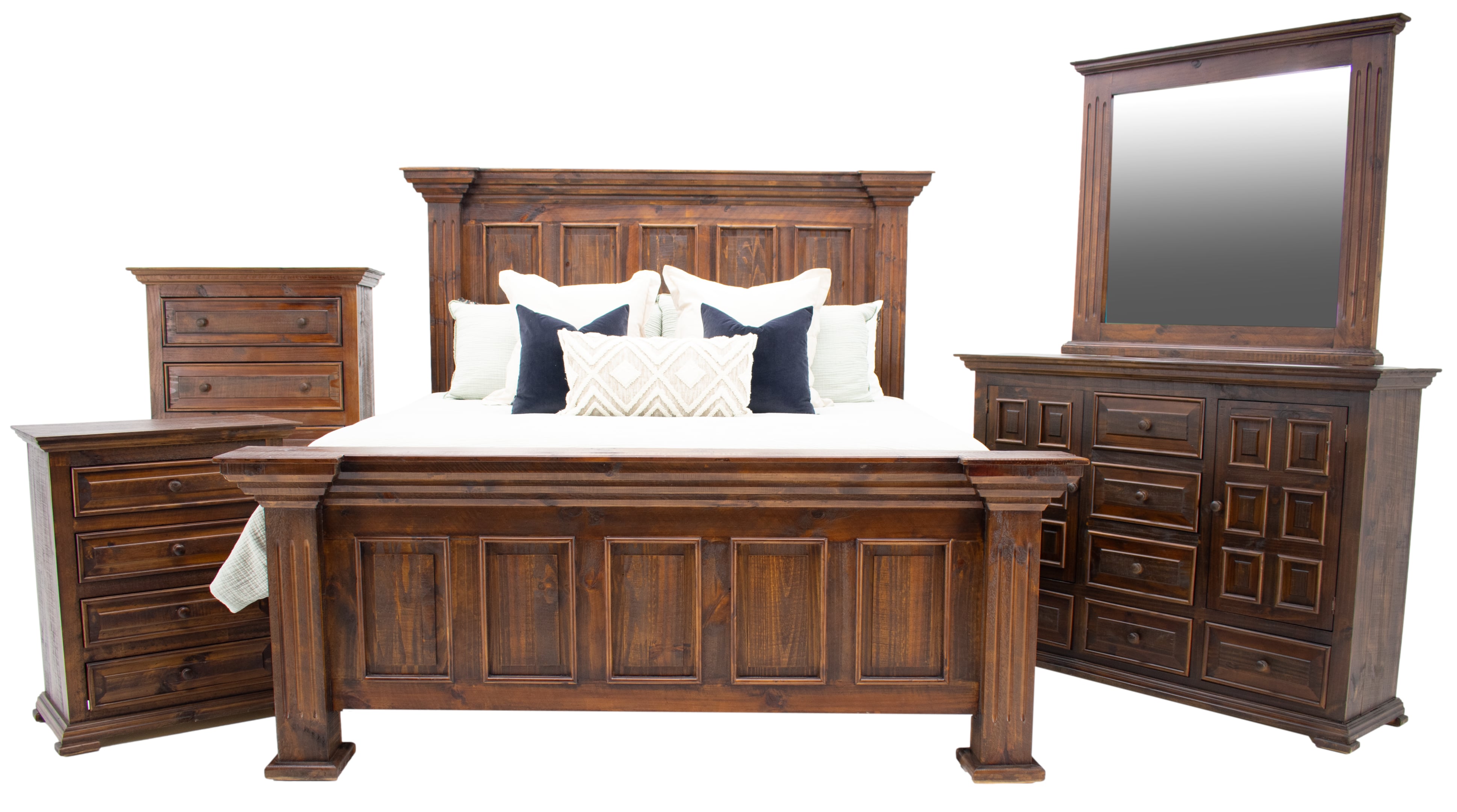 Chalet King Dresser Mirror &amp; Nightstand