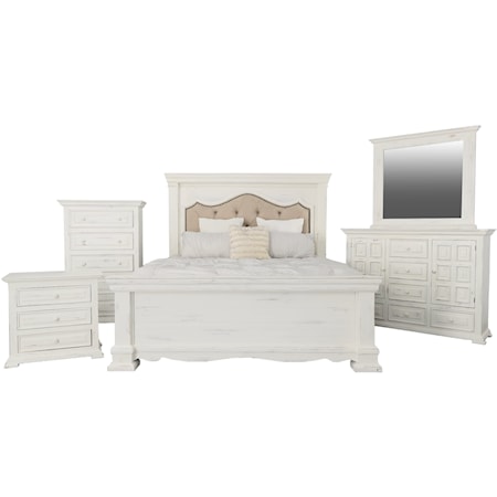 4 Piece Queen Padded Bedroom Set