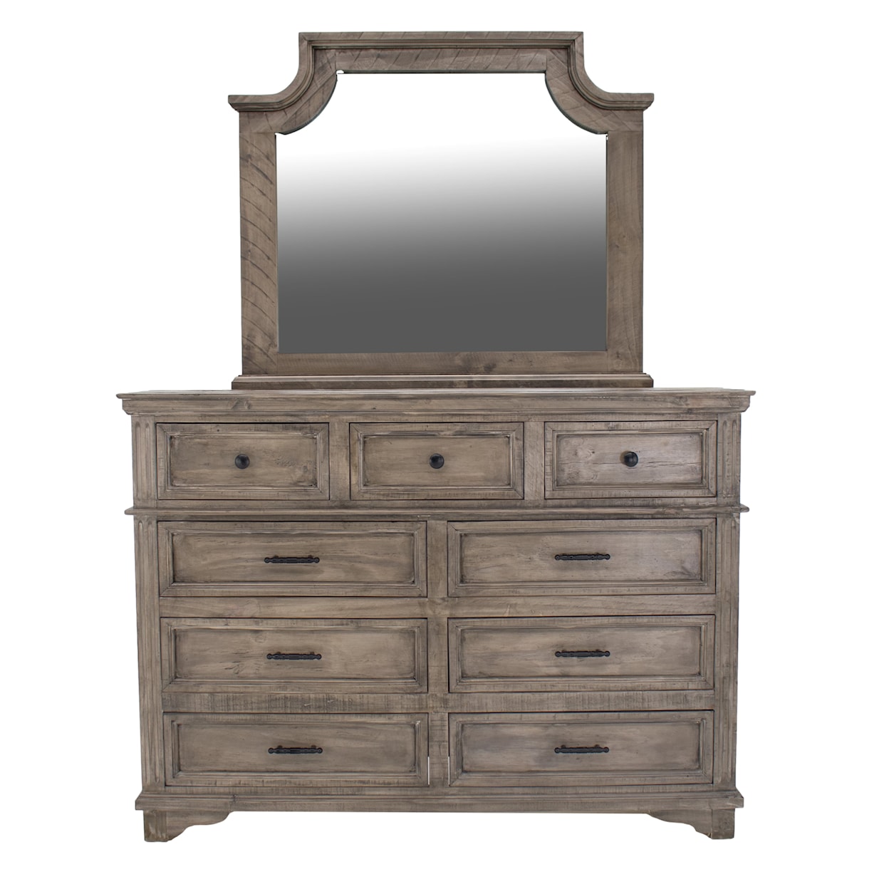 Vintage Charleston Charleston King Dresser Mirror & Nightstand