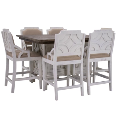 Westgate Pub Table & 6 Barstools