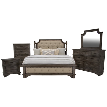 Charleston Queen Dresser Mirror & Nightstand
