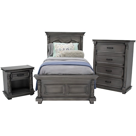 Aniston Twin Bed, Chest & Nightstand