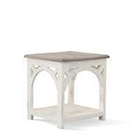 Arche New White with Granite End Table