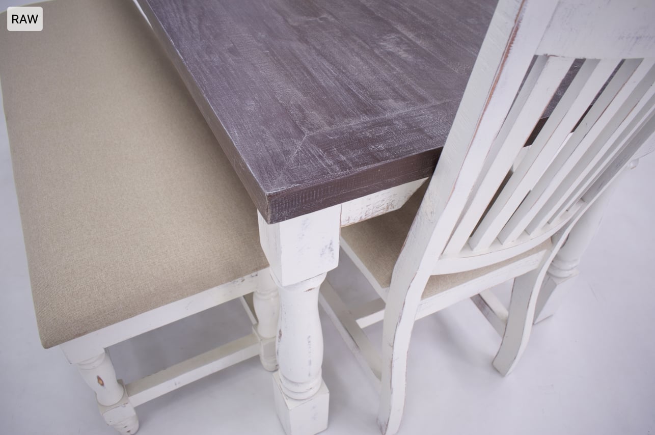 Vintage Martha Martha Sandstone Dining Table & 6 Chairs