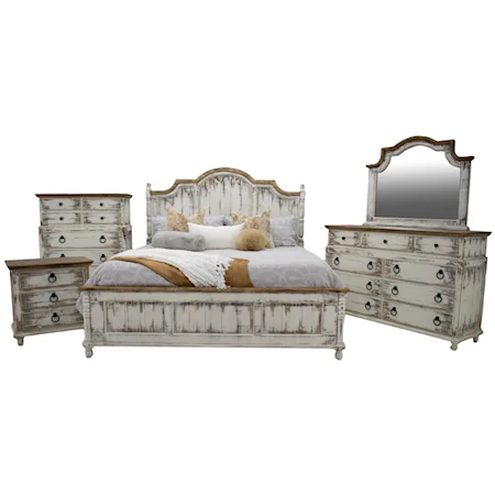 Clarice Queen Bed, Dresser, Mirror & Nightstand