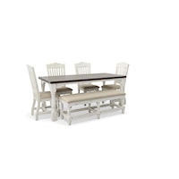 Martha New White with Ash 6 Piece Dining Set