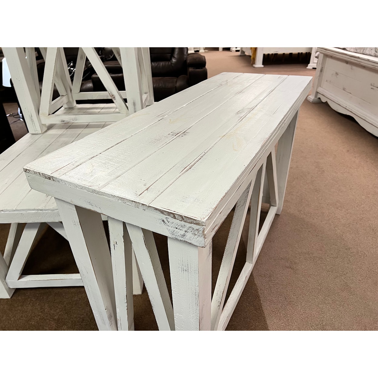 Vintage Spencer Spencer New White Sofa Table