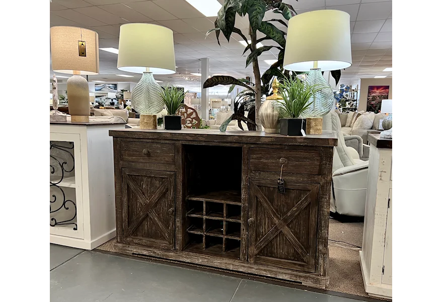 X Square X Barnwood Buffet by Vintage at Johnson's Furniture