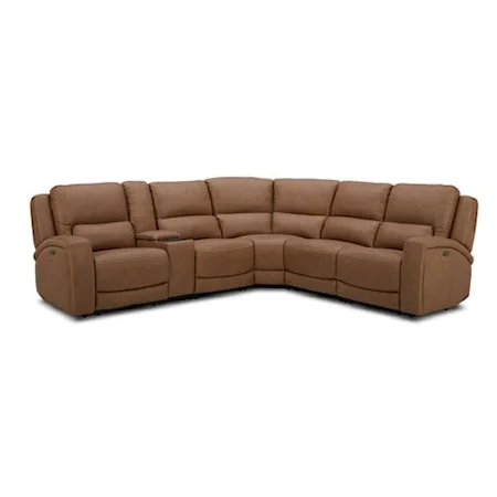 Bison Leather Power Sectional