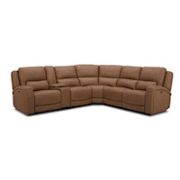 Bison Leather Power Sectional