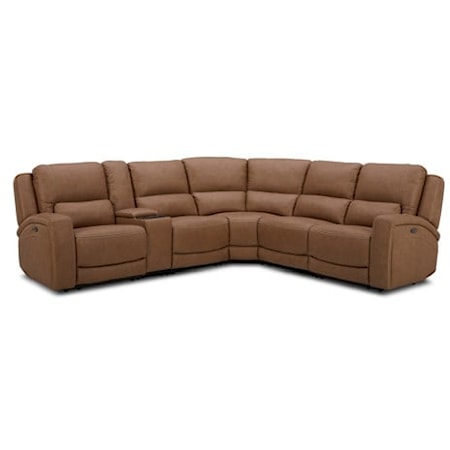 Bison Leather Power Sectional