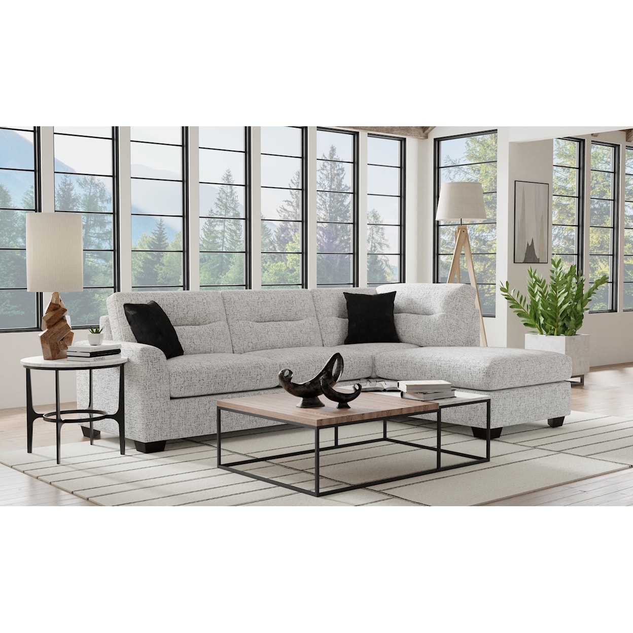 Peak Living Devin Devin Sectional Sofa with Chaise