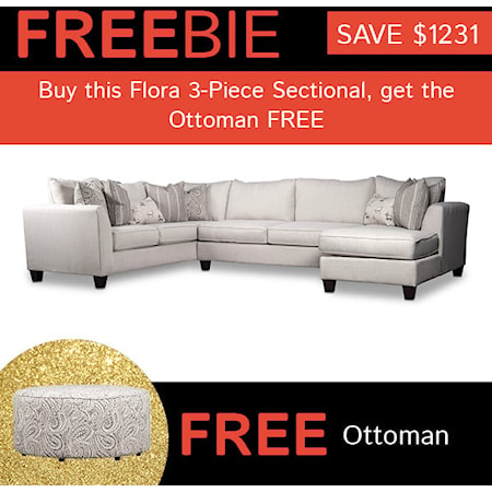Flora Sectional Sofa with FREEBIE!