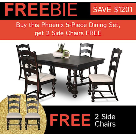 Phoenix 5-Piece Dining Set with FREEBIE!