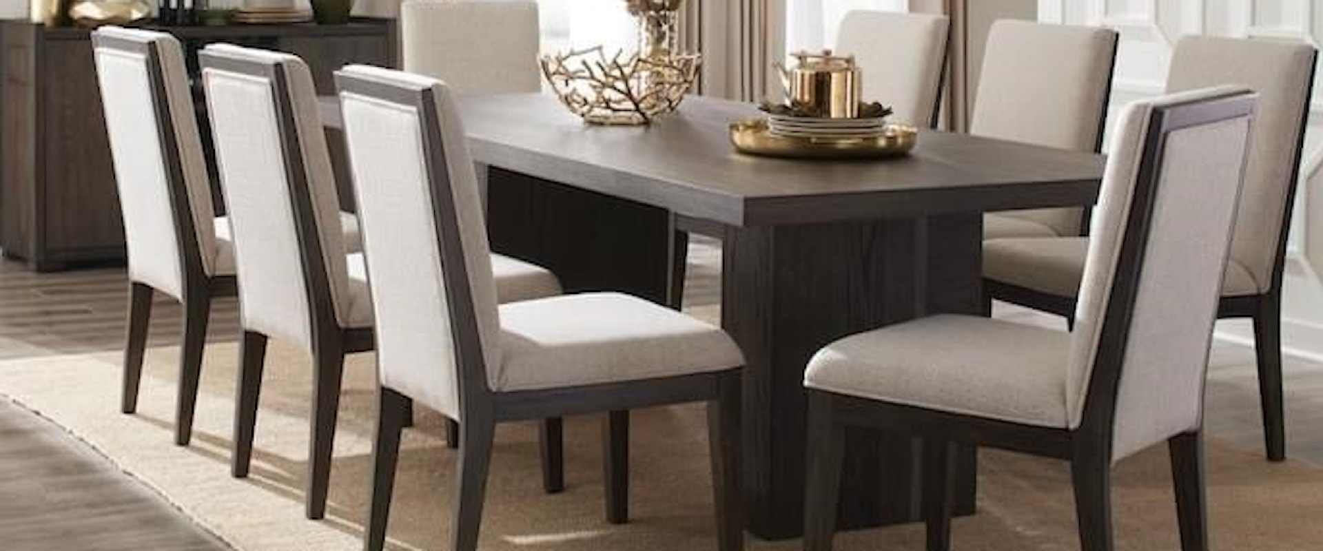 Contemporary Dining Set includes Table and Four Chairs