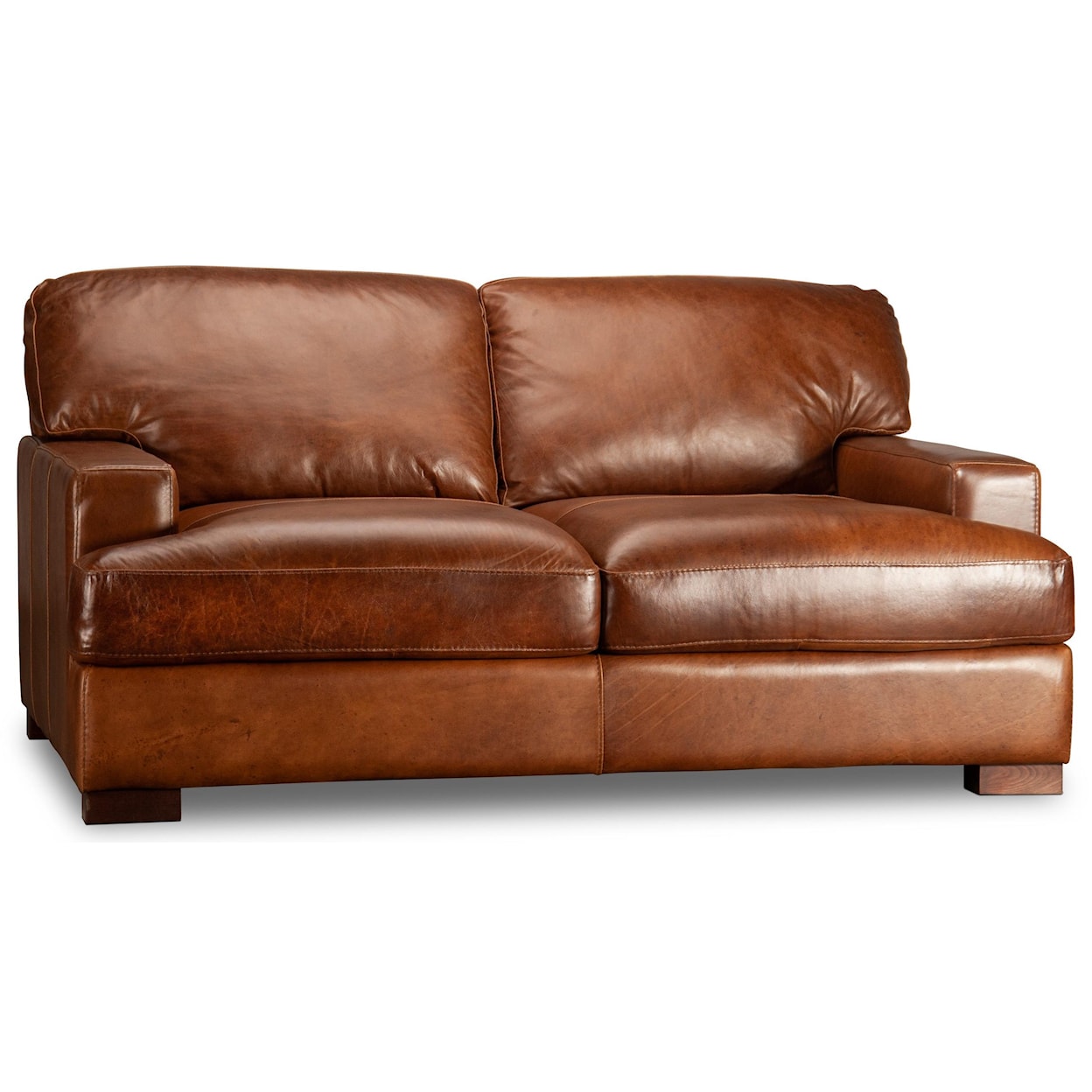 Soft Line Pietro Pietro Top Grain Leather Loveseat