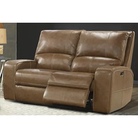 Leather Match Power Loveseat with Power Headrest