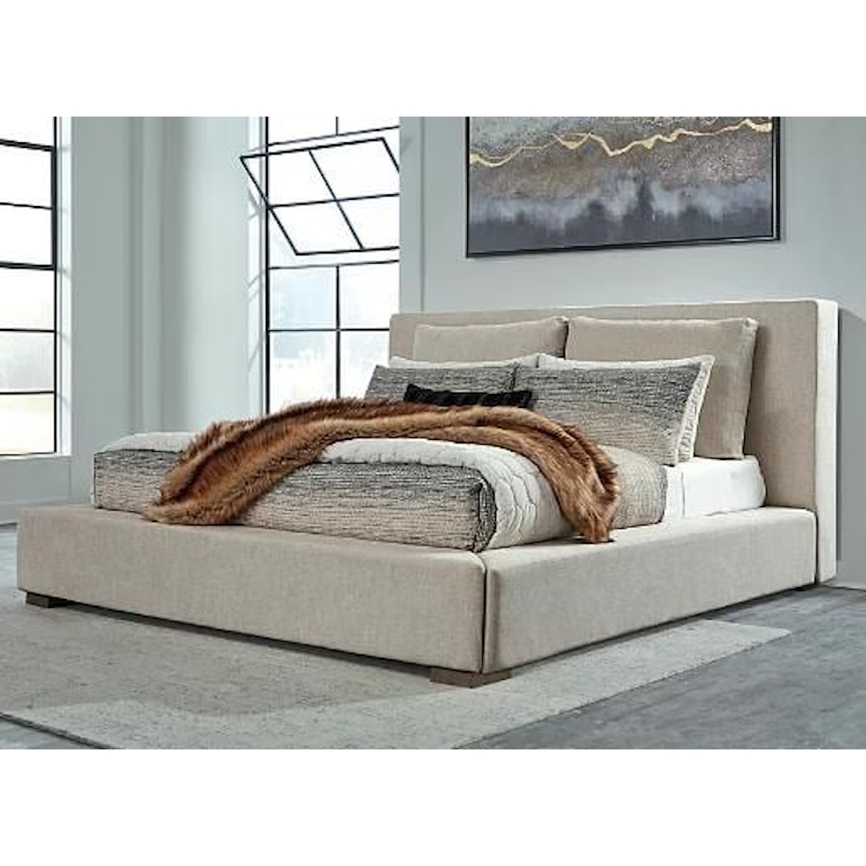 Ashley langford Langford Queen Upholstered Bed