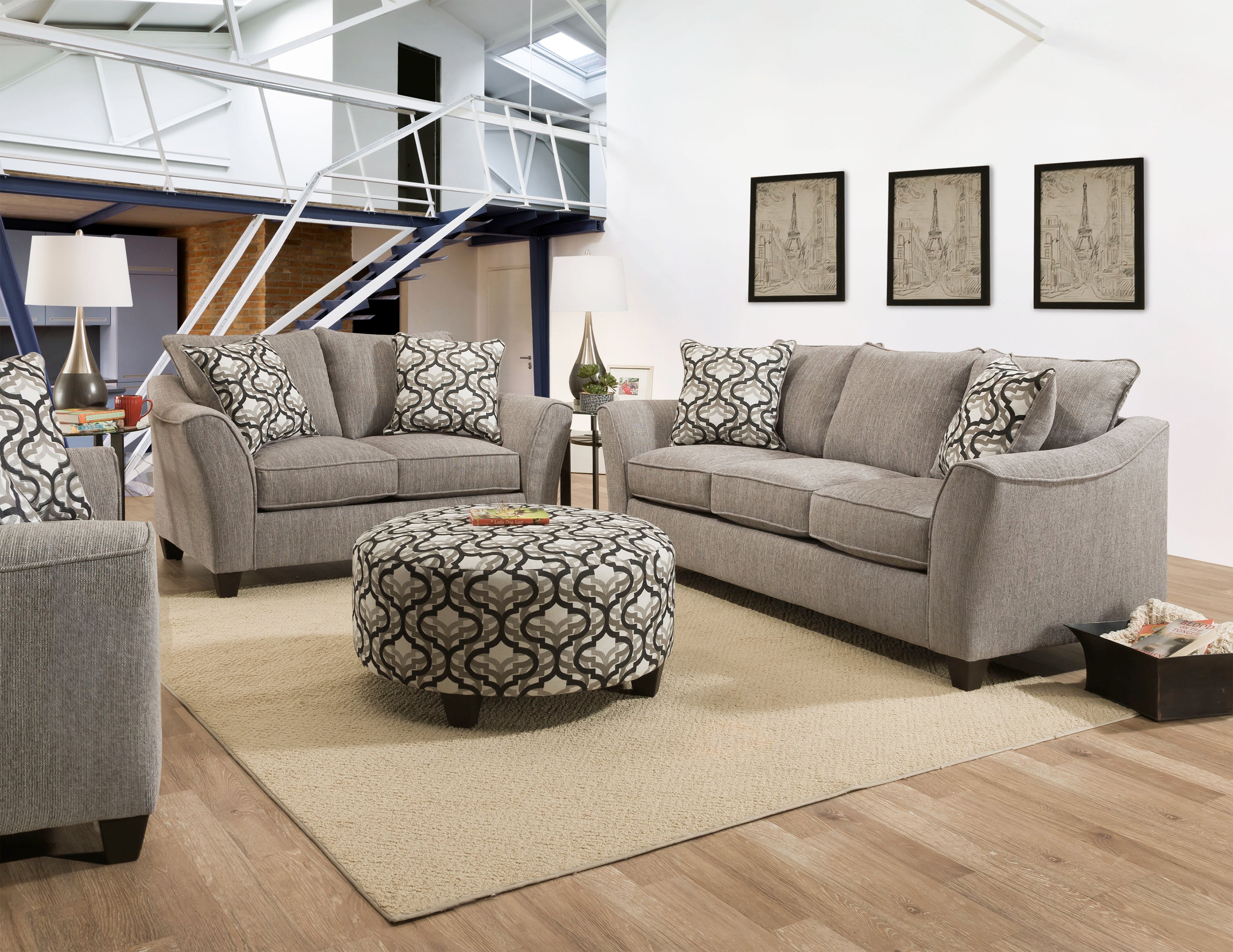 Peak Living Belford 641821754 Sofa with Accent Pillows Morris Home