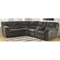 Ashley 2-Piece Reclining Corner Sectional Couch with Center Console