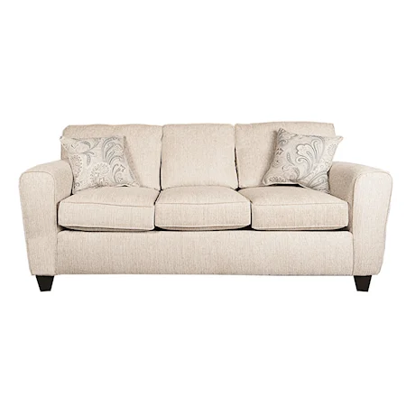 86" Traditional Sofa with Accent Pillows
