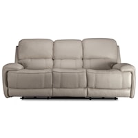 Power Leather Match Reclining Sofa with Power Headrest