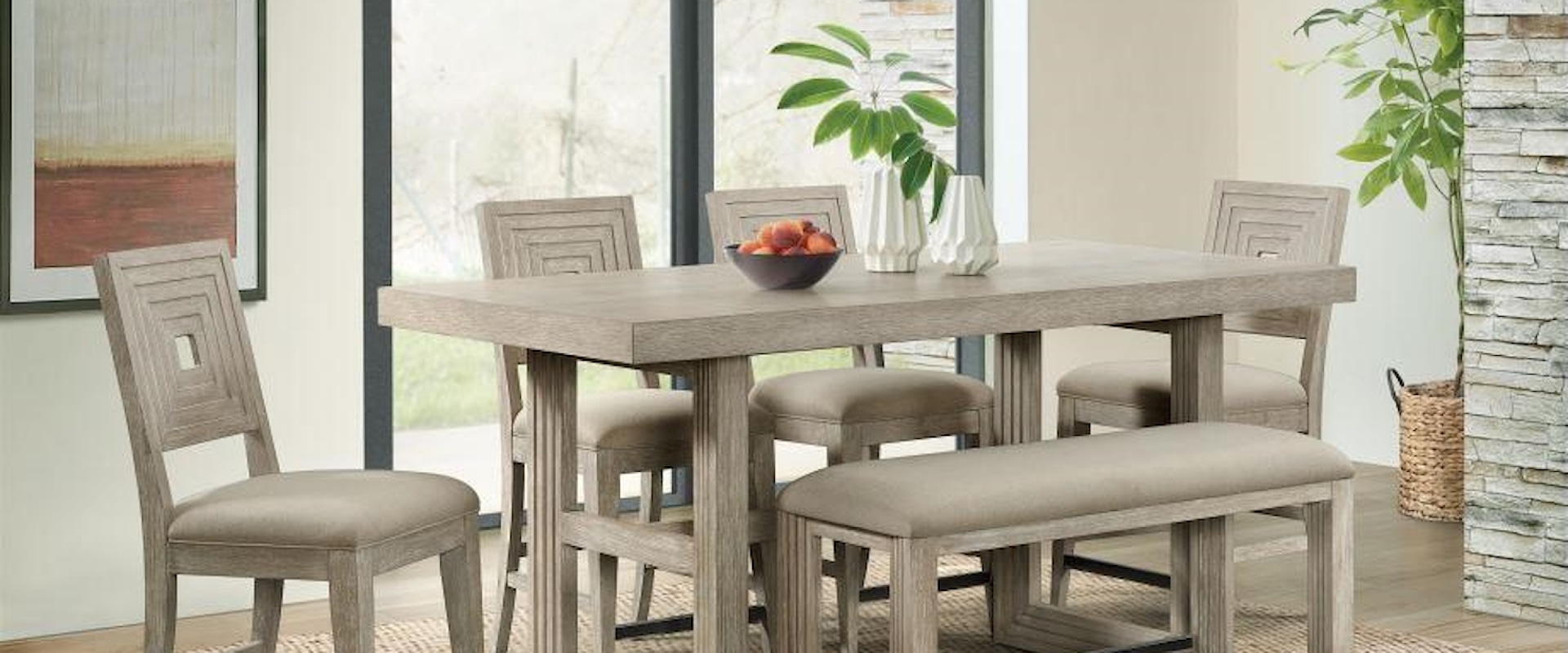  Counter Height Dining Set includes Table, 4 Chairs. *Bench Sold Separately 