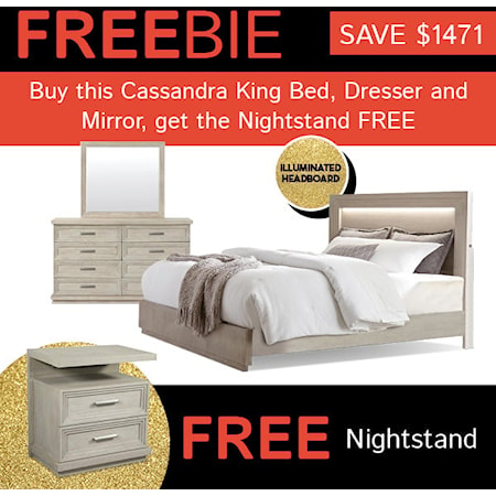 Cassandra King Bed Package with Freebie!