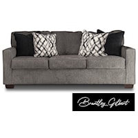 86" Gray Sofa with Decorative Accent Pillows
