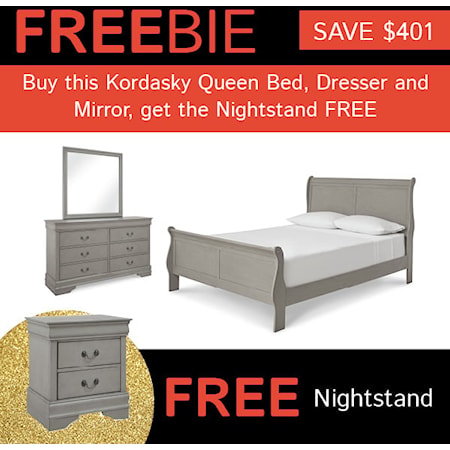 Kordasky Queen Bedroom Set with FREEBIE!