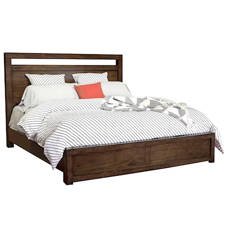 Contemporary Queen Panel Bed with Dual USB Ports